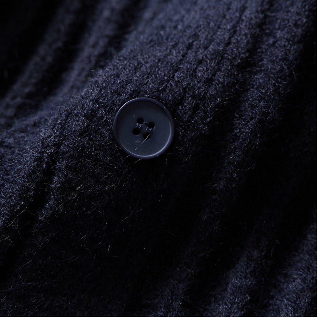 Ribbed crew neck cardigan B845