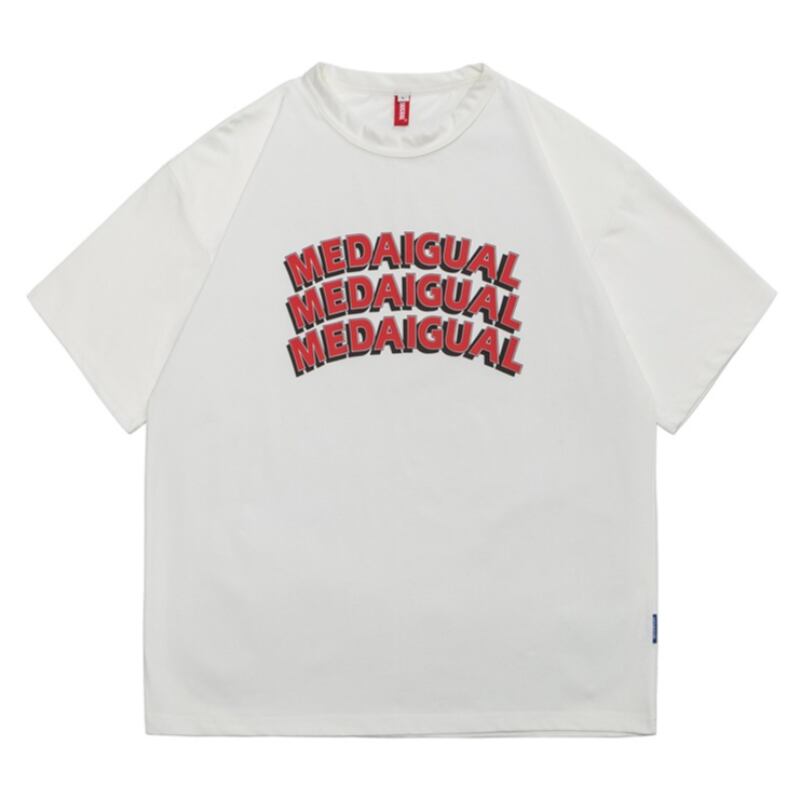 【MEDAIGUAL】ロゴプリントTシャツ B413