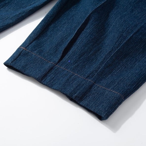 Drape tuck wide denim pants B326