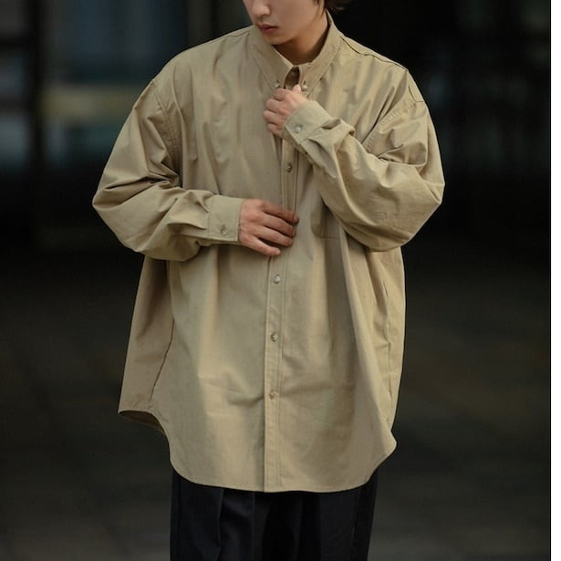 Oversized button-down long sleeve shirt A046