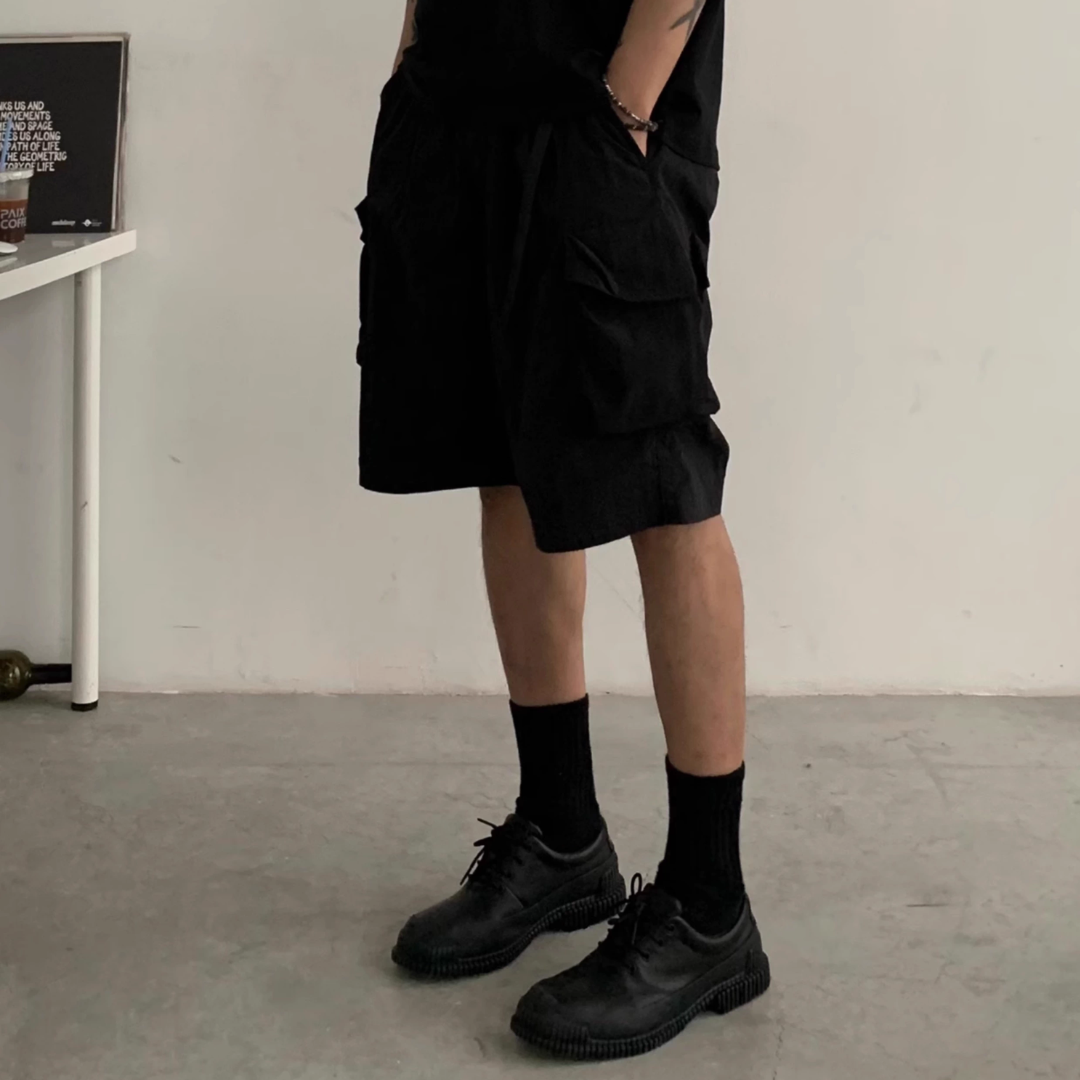 リップストップ ナイロン ワイドショートパンツ N498