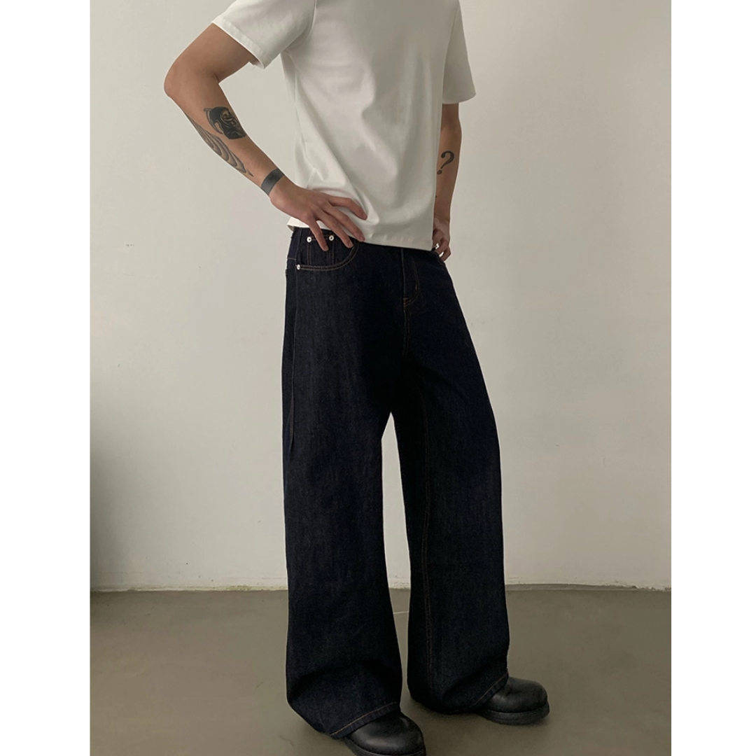 シンチバック 変形シルエット デニムパンツ N527