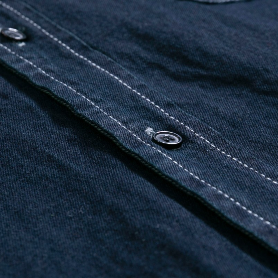 Color Stitch Button Down Denim Shirt N074