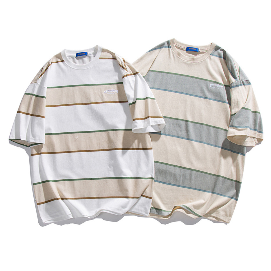 ワイドボーダー ワンポイント Tシャツ N1415
