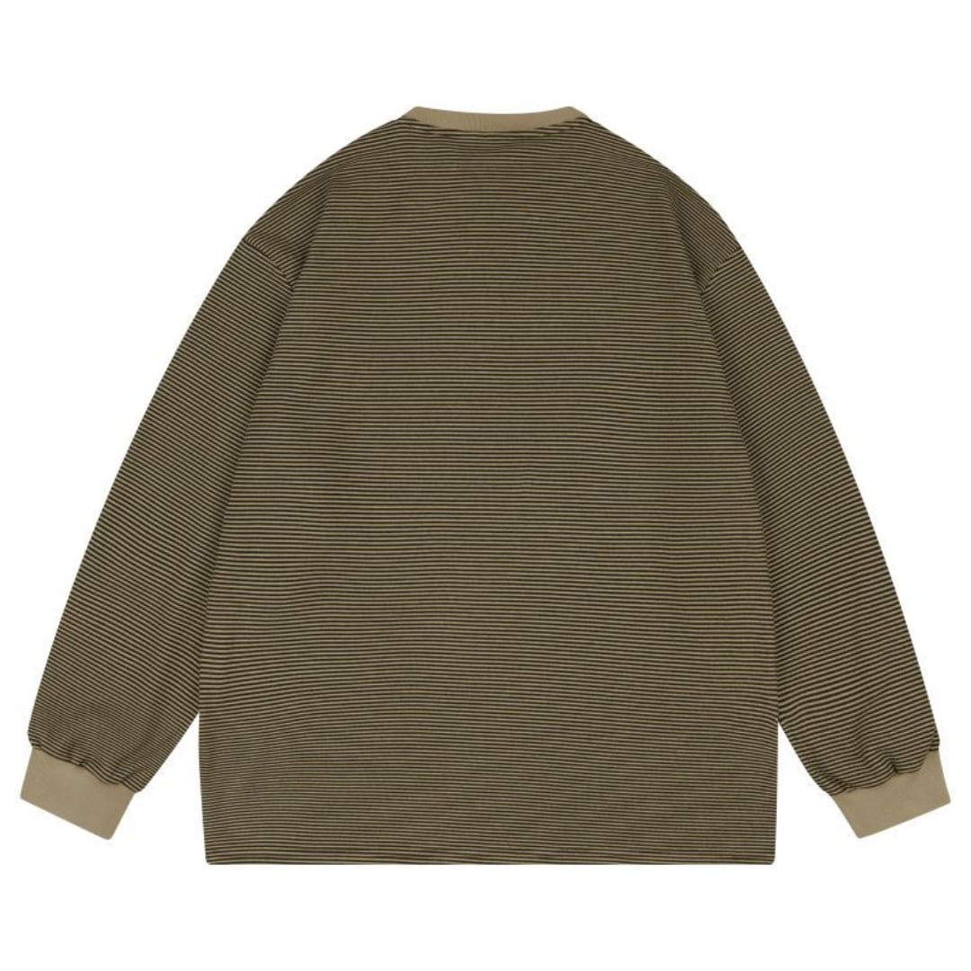 ミジンボーダー クルーネック長袖Tシャツ B956