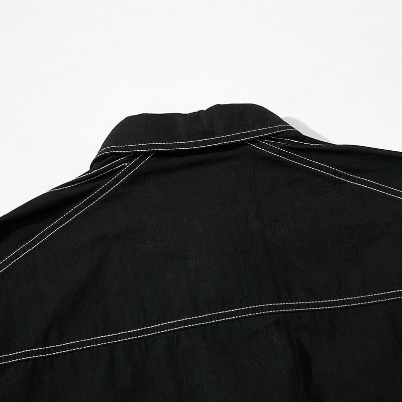 ステッチ デザイン 長袖シャツ B048