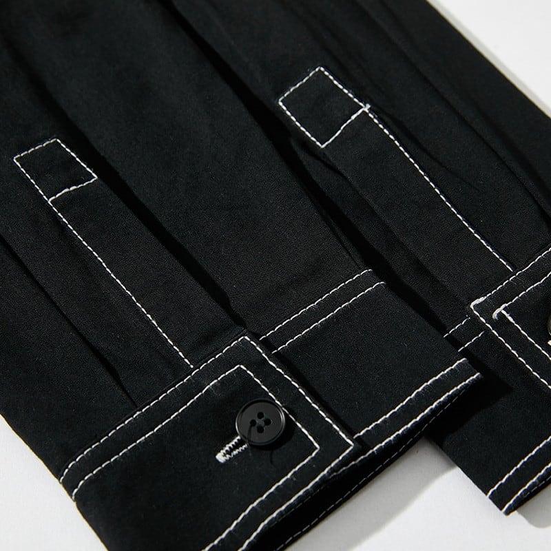 ステッチ デザイン 長袖シャツ B048