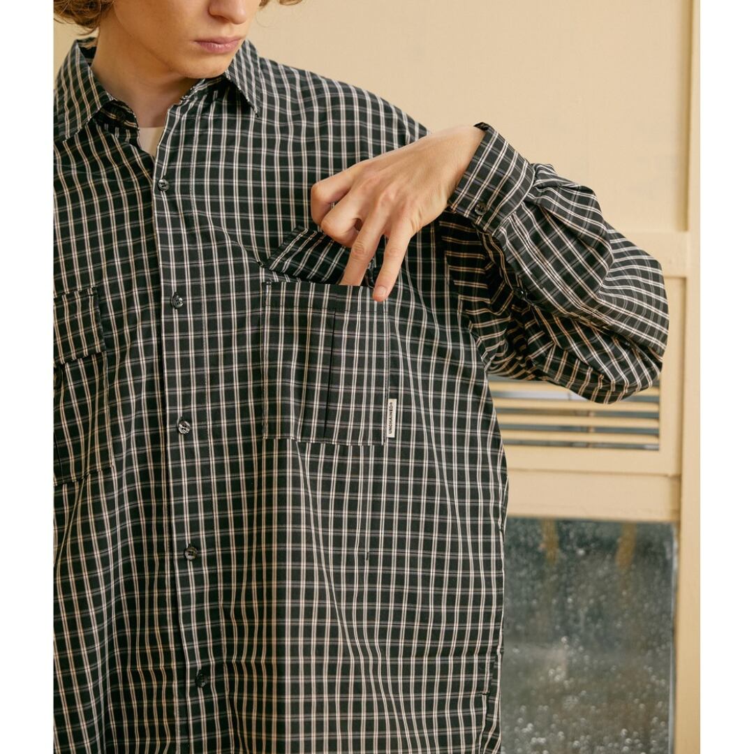 City check flap pocket shirt C209