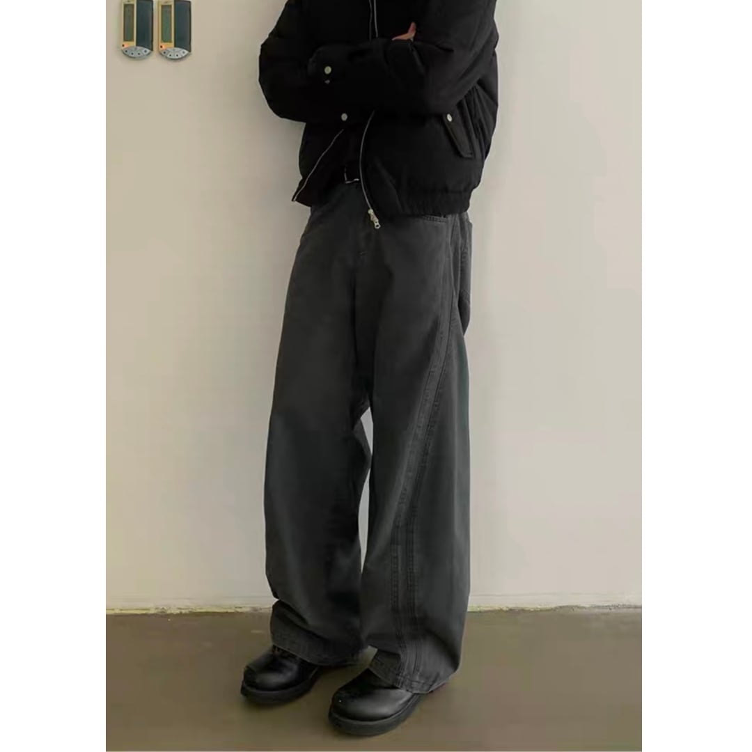 ウォッシュド ツイストワイド イージーパンツ C267