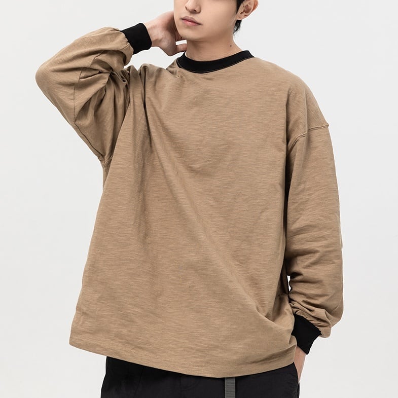 ■バイカラー 長袖Tシャツ B044