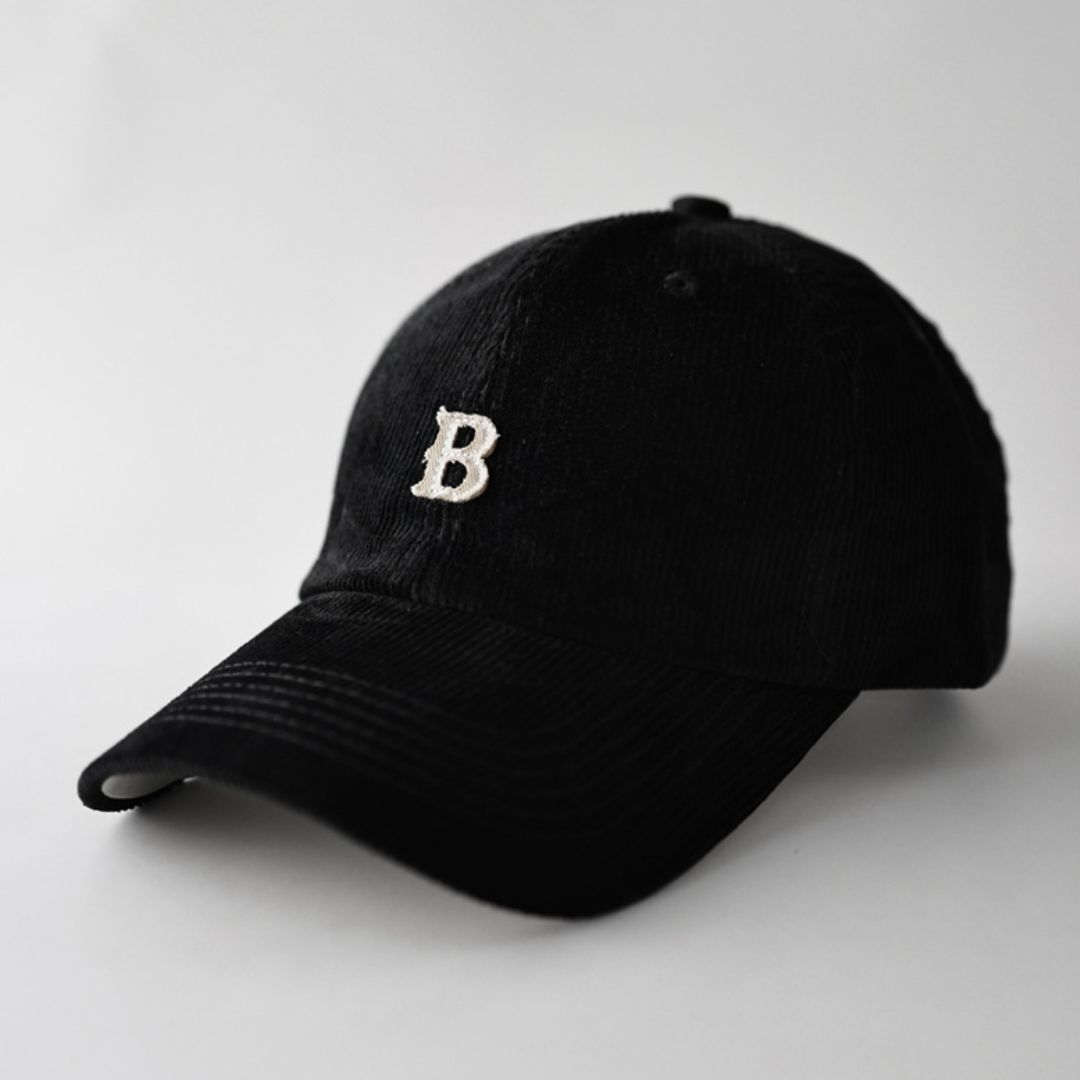 【B】ポイントロゴ コーデュロイキャップ N597
