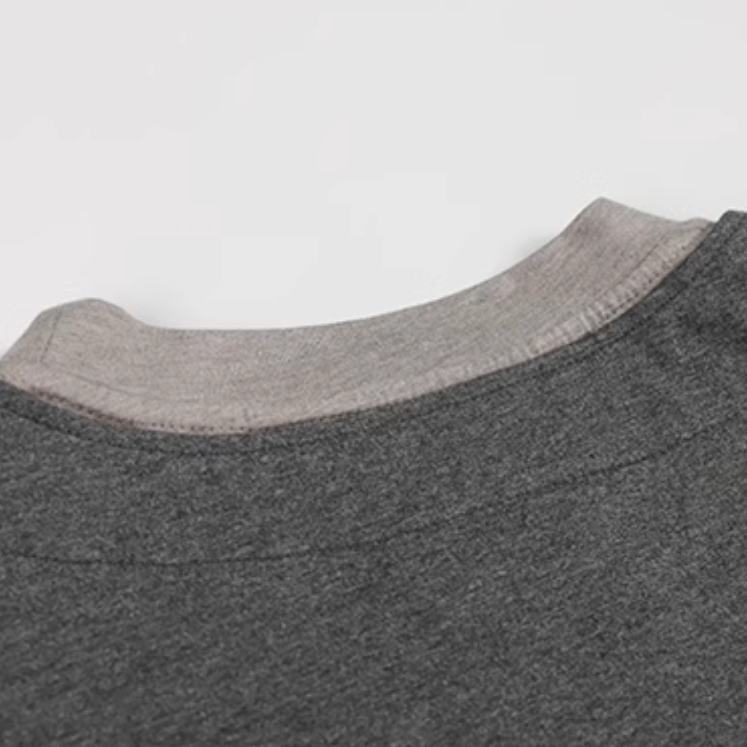 フェイクレイヤード スリットネック Tシャツ N267