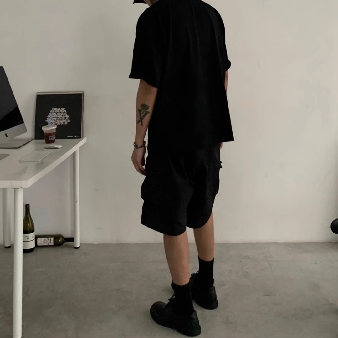 リップストップ ナイロン ワイドショートパンツ N498
