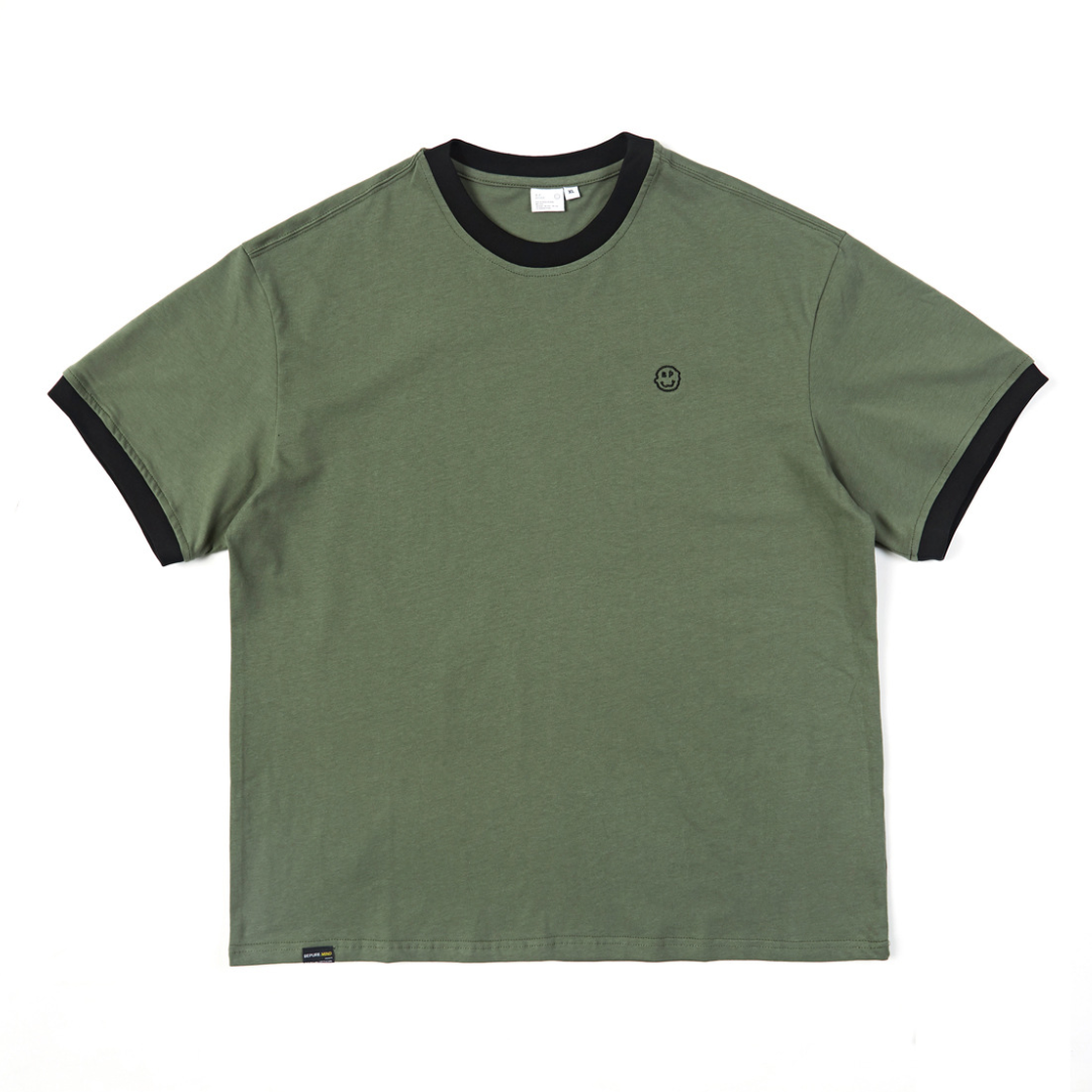 ワンポイント刺繍 リンガーTシャツ N572