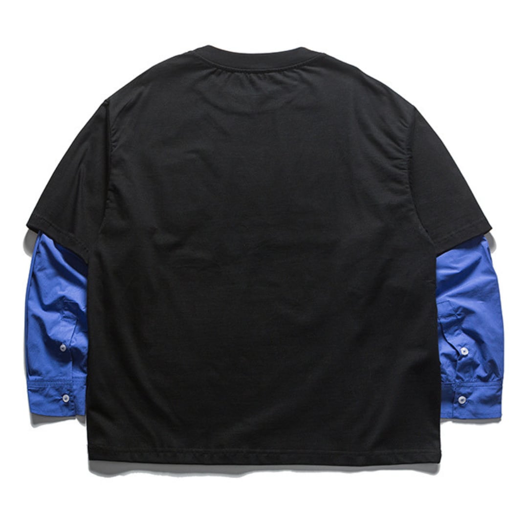 フェイクレイヤード バイカラーTシャツ B848