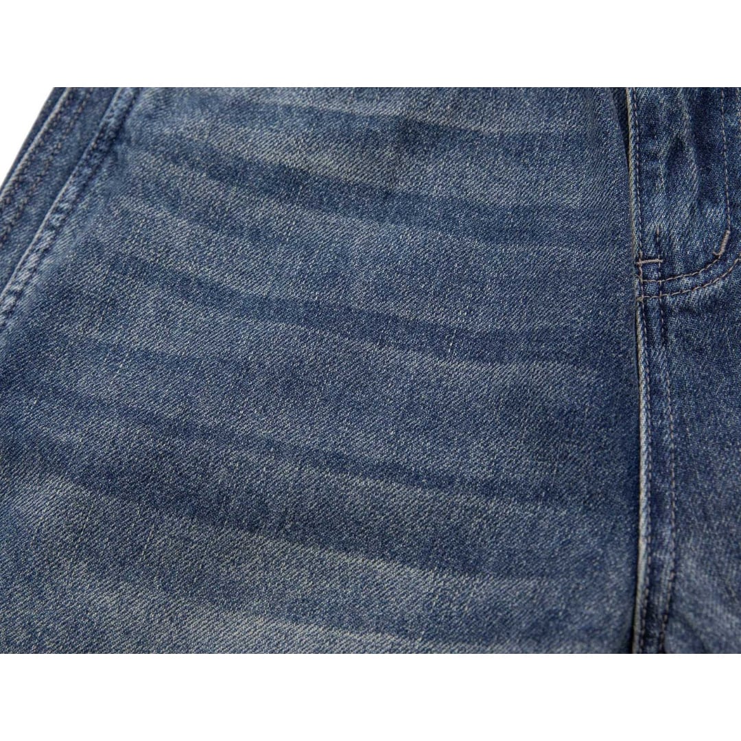 Vintageウォッシュ デニム ワイドパンツ C196