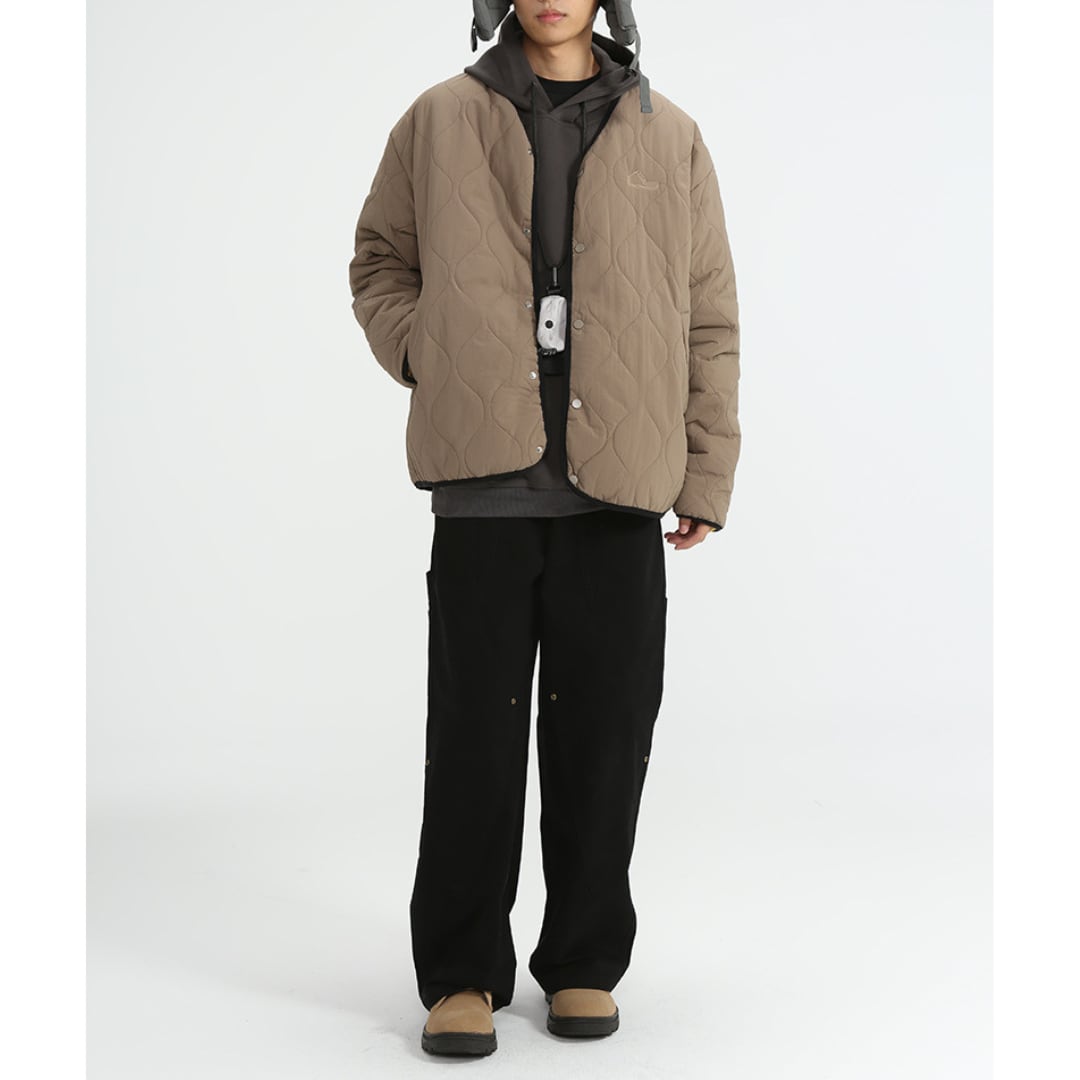 Wave quilt padded cardigan C065