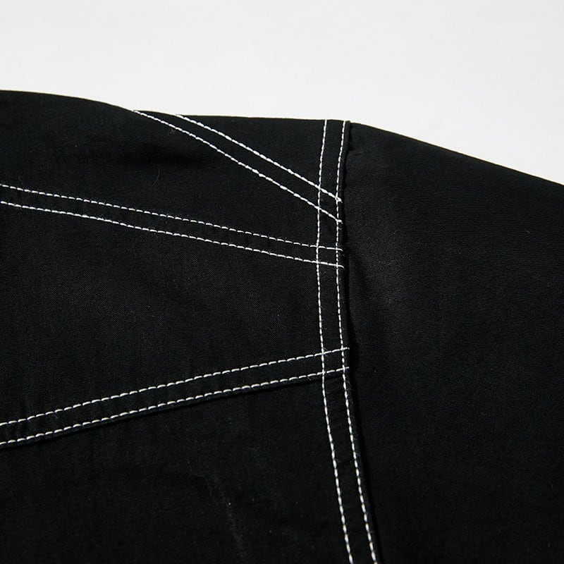ステッチ デザイン 長袖シャツ B048