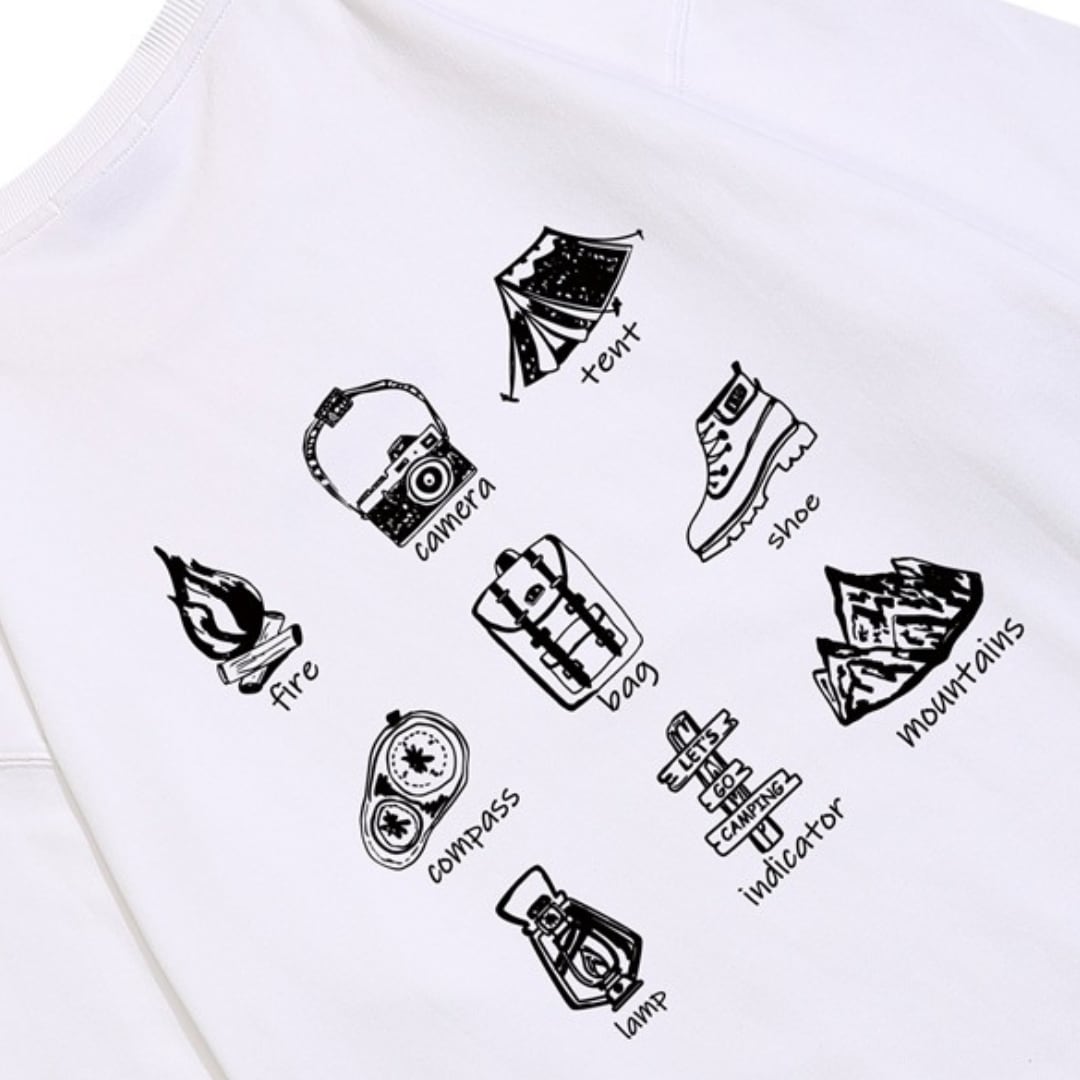 Outdoors バックプリント 長袖スウェットTシャツ B721