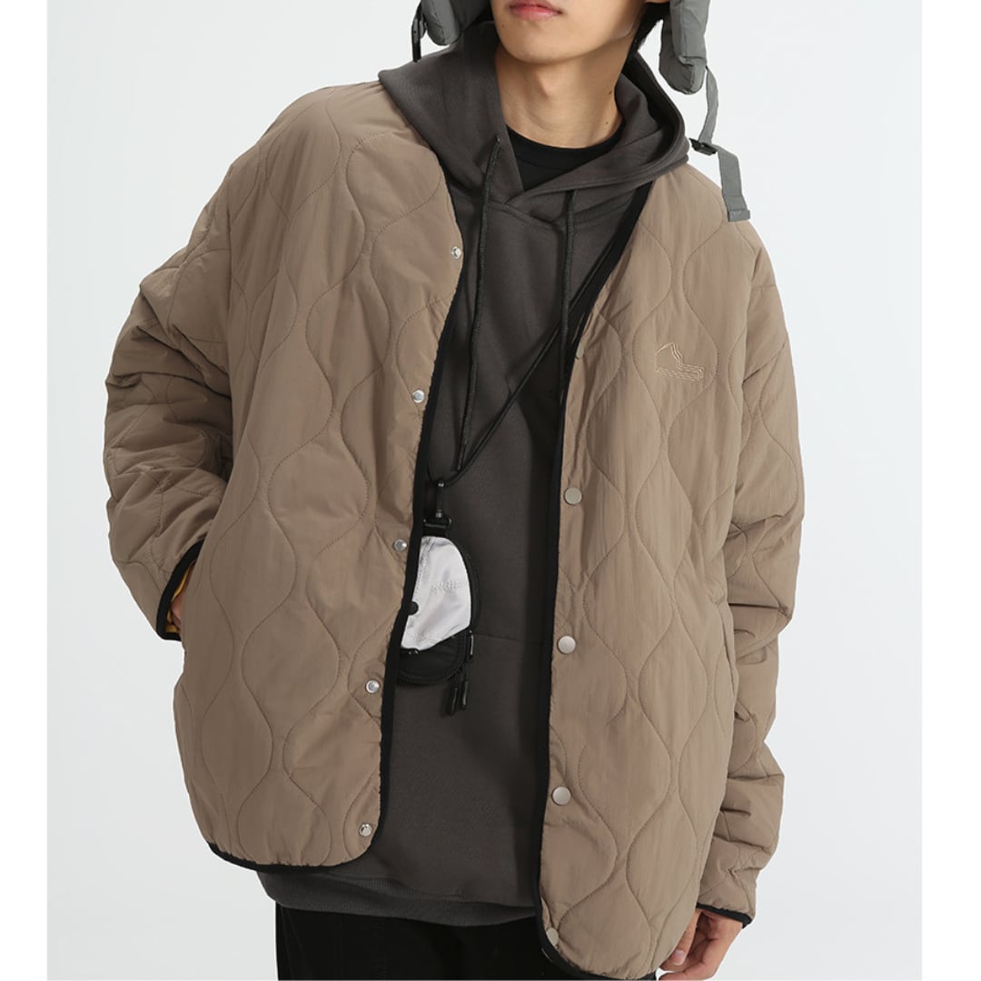 Wave quilt padded cardigan C065