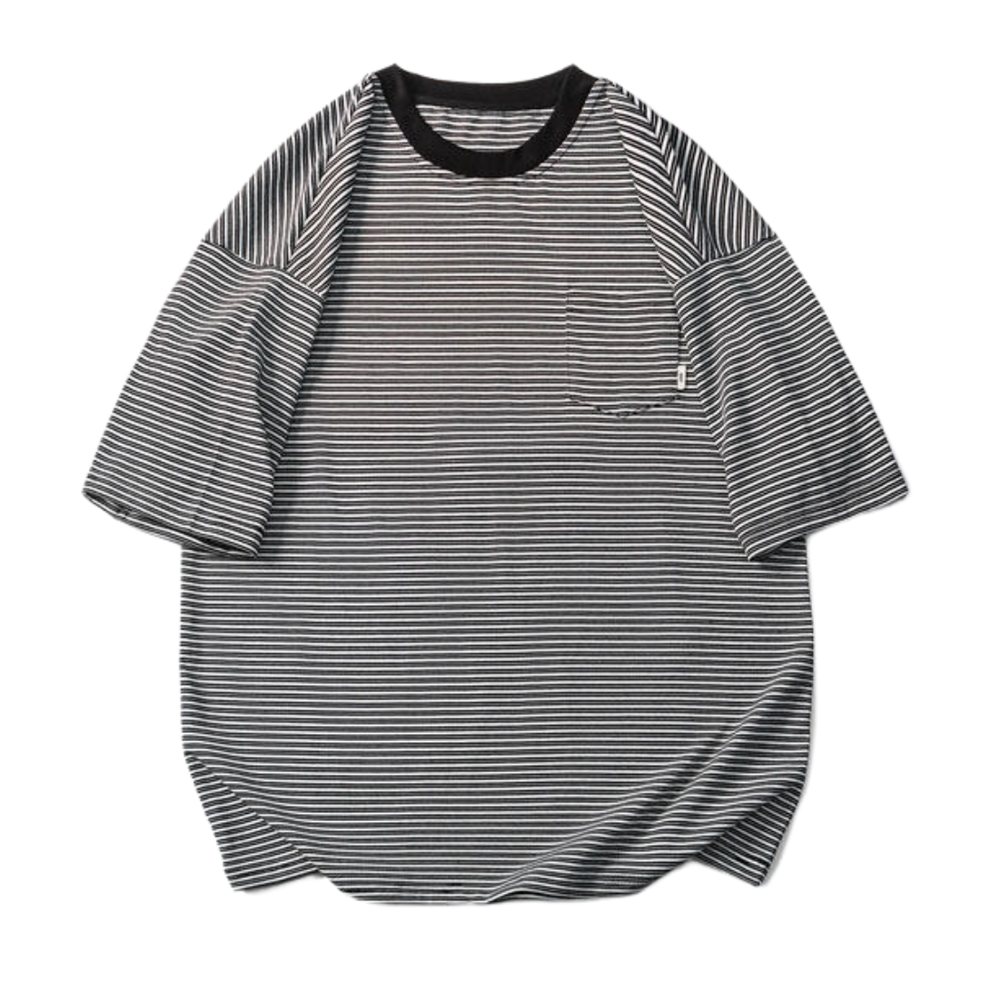 リンガーネック ボーダー 半袖Tシャツ N300