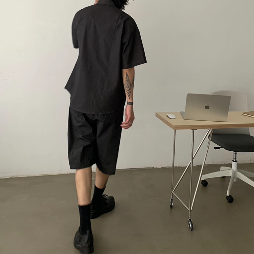 ストレッチツイル ウエストギャザー ワイド ショートパンツ N505