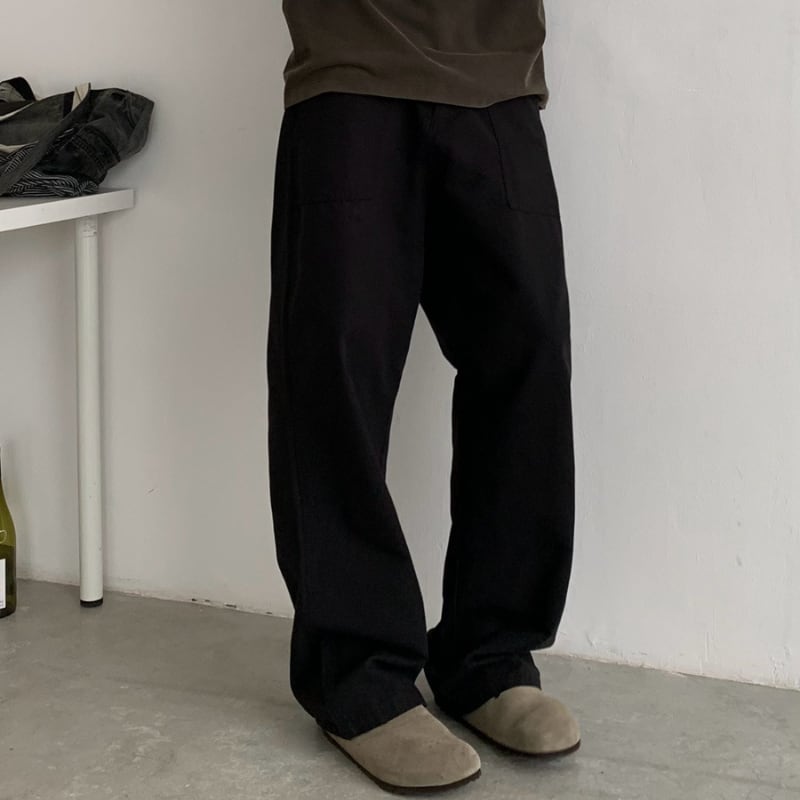 ウォッシュド ストレートブッシュパンツ B607