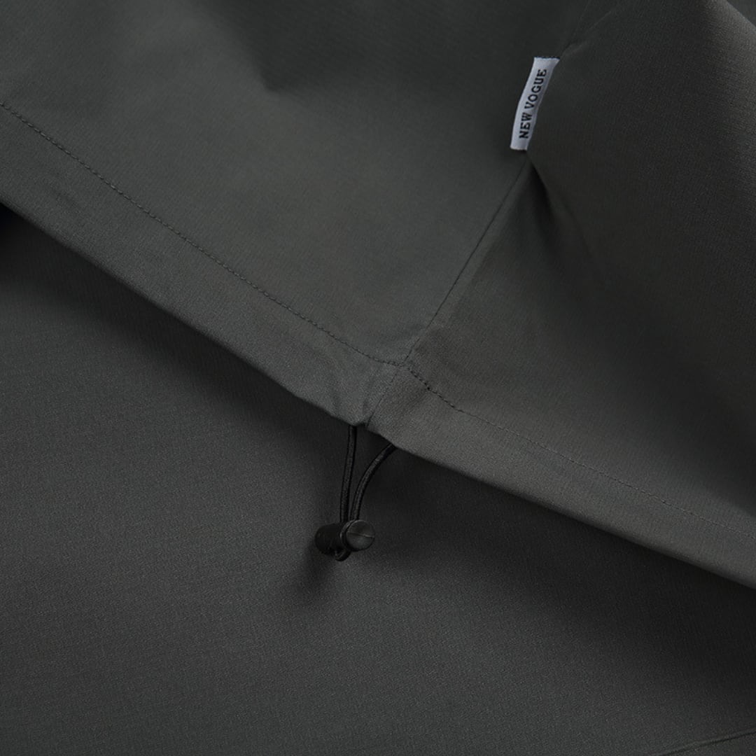 ワンポイント刺繍 ドロストヘム 長袖プルオーバー B909