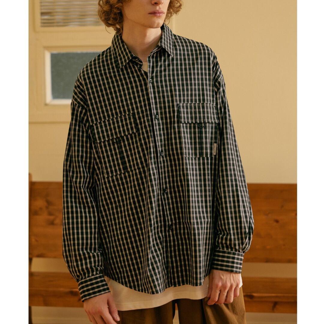 City check flap pocket shirt C209