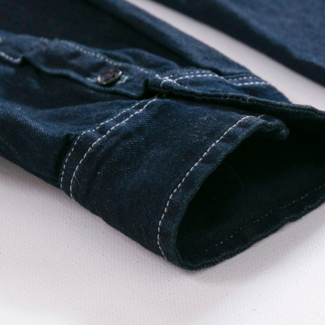 Color Stitch Button Down Denim Shirt N074