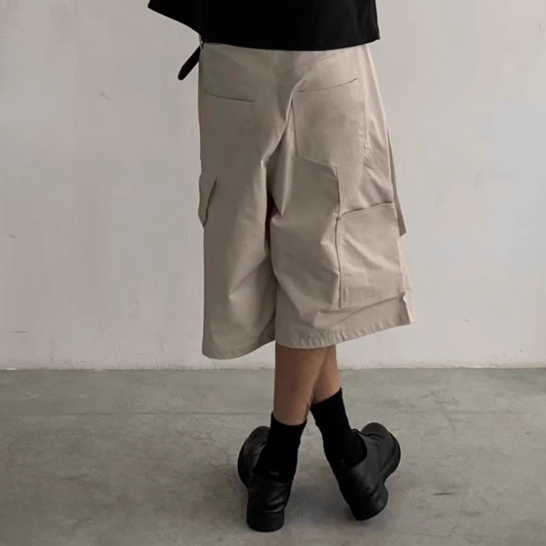 サイドタック ワイドハーフパンツ N496