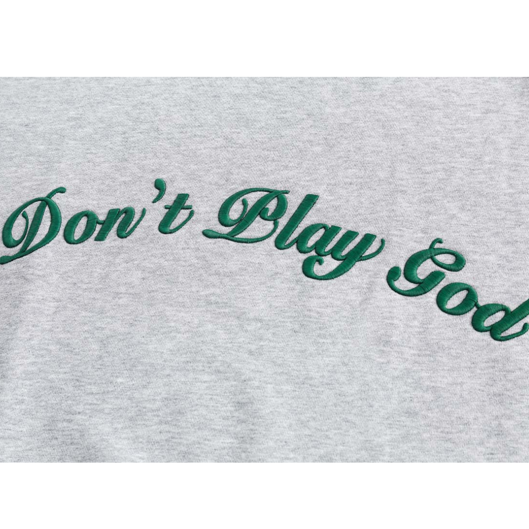 Don't play god ロゴ刺繍 クルーネックスウェット N118