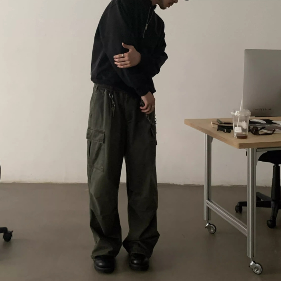 ダメージネック ハーフジップ スウェットシャツ N661