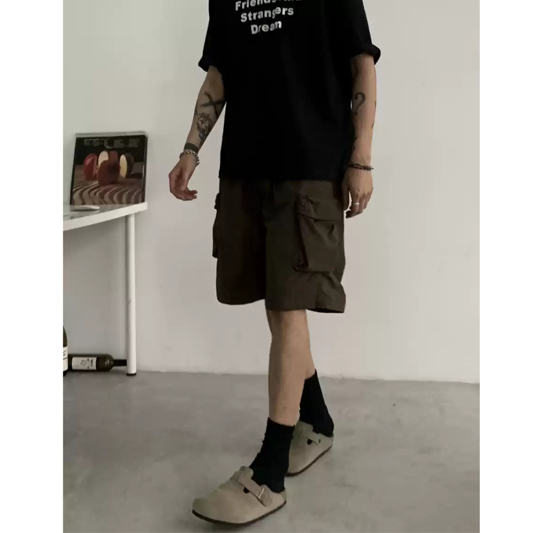 リップストップ ナイロン ワイドショートパンツ N498