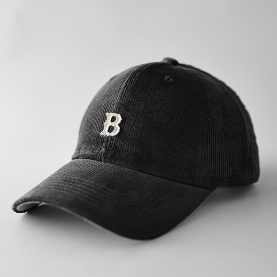 【B】ポイントロゴ コーデュロイキャップ N597
