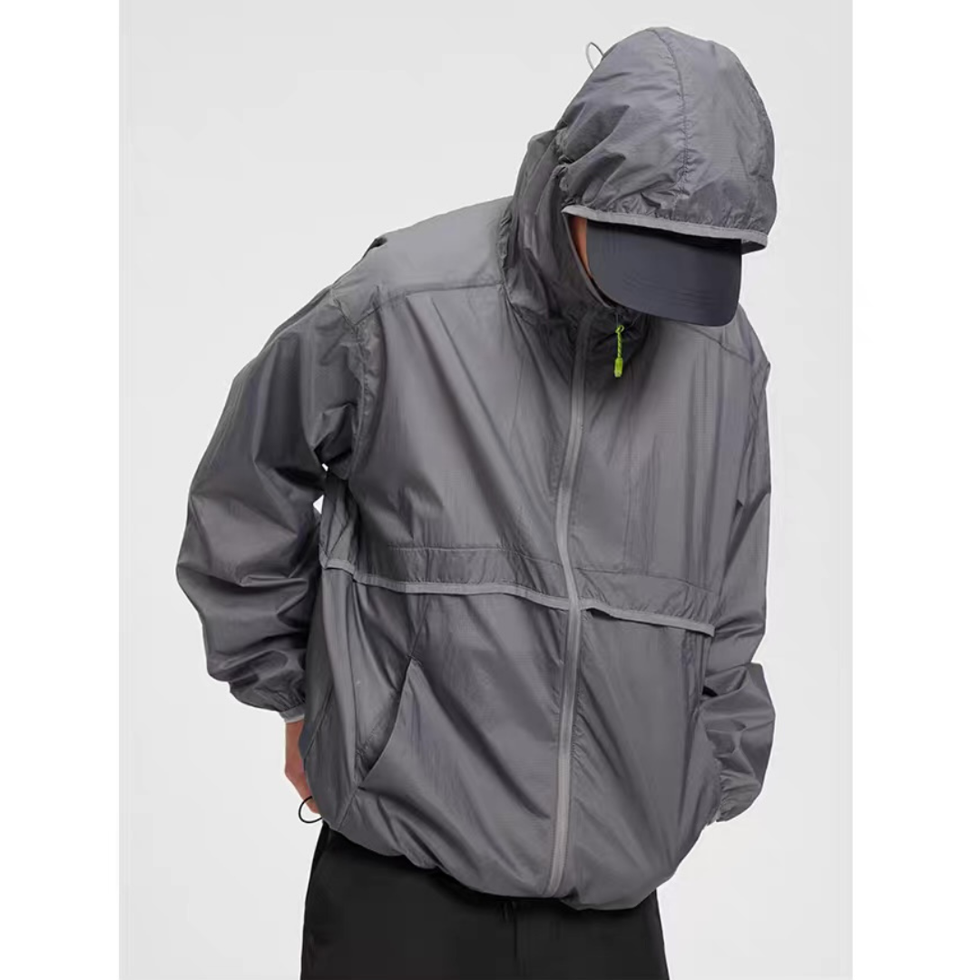Lightweight nylon hooded jacket N153
