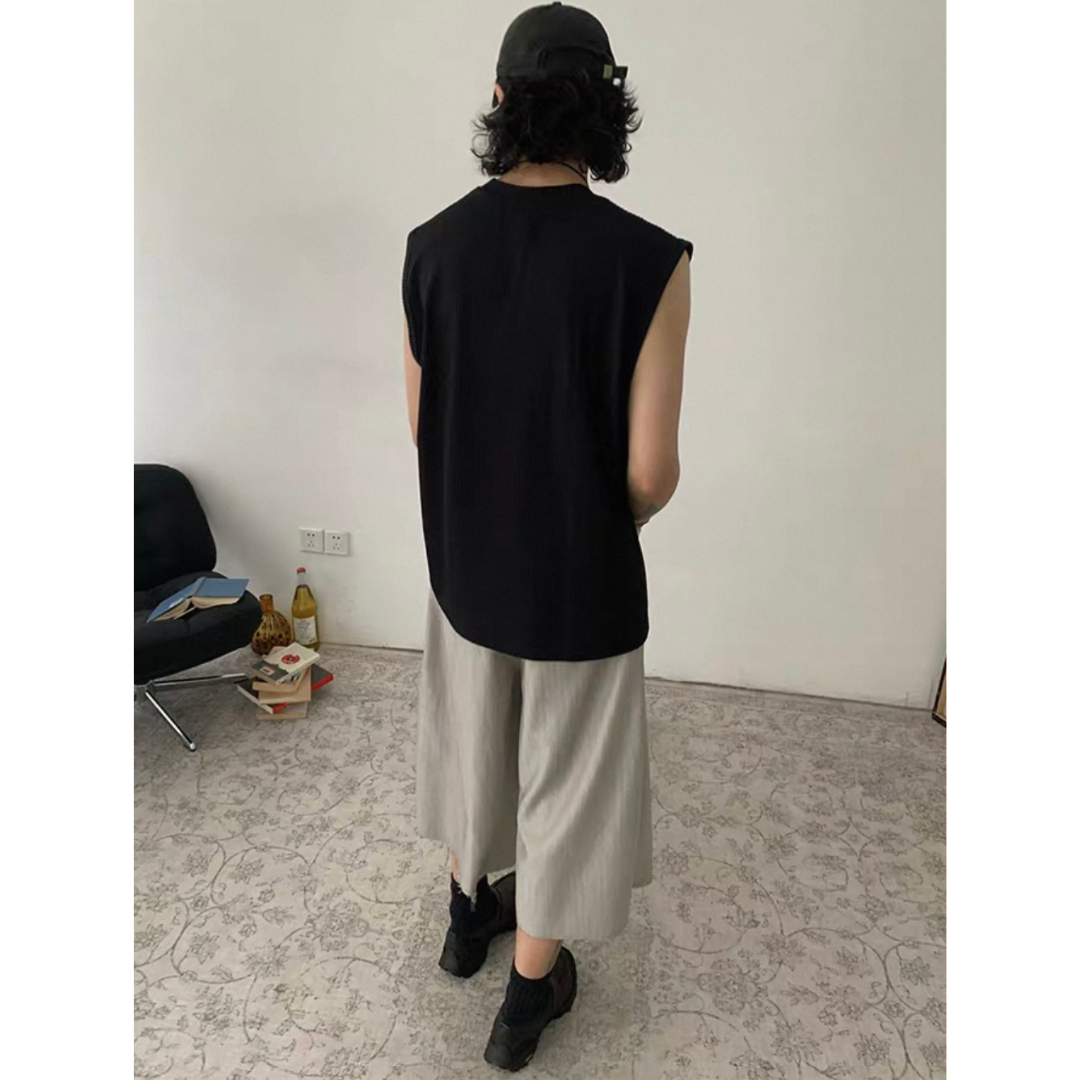 カットオフ ストレッチ ワイドクロップドパンツ N509