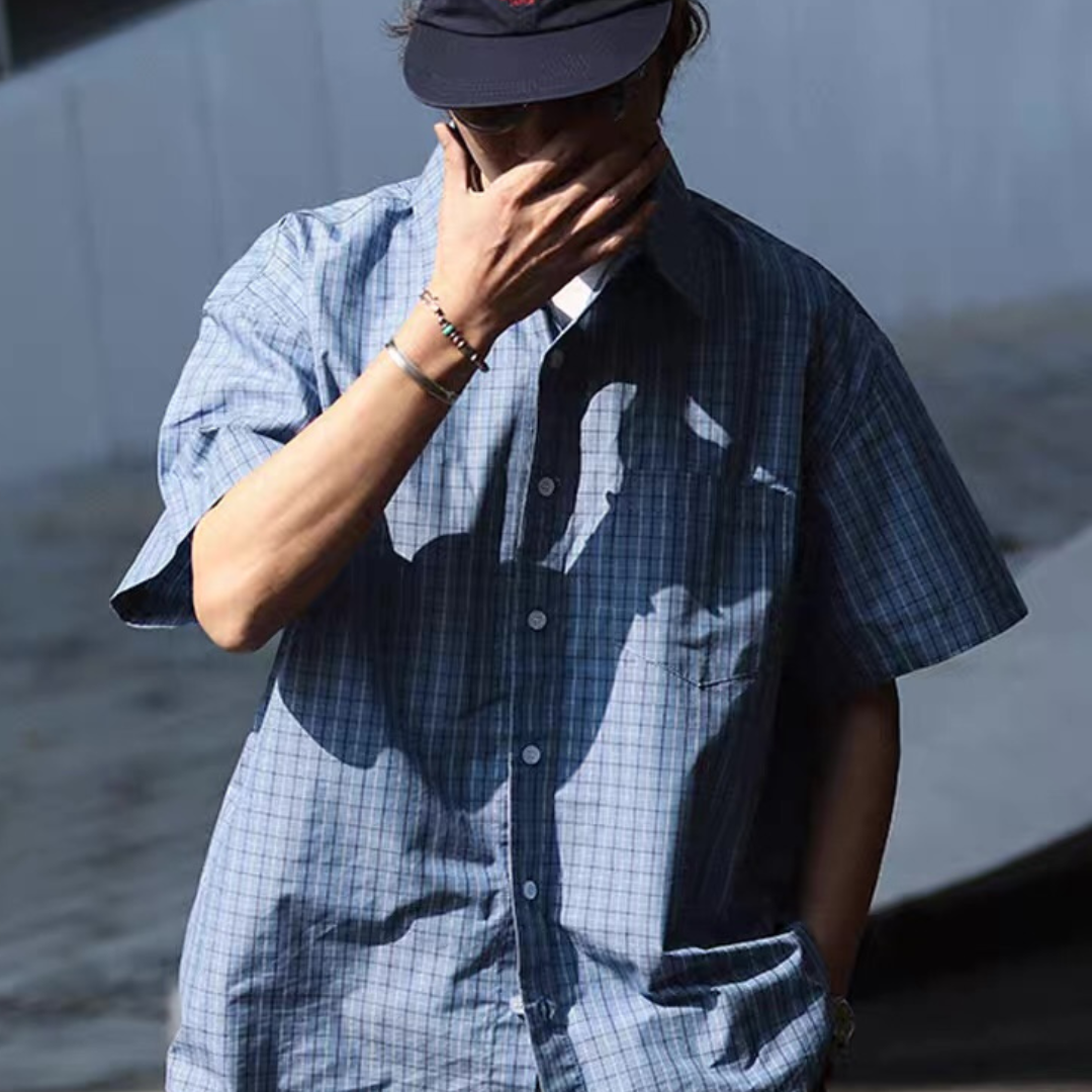 Cityチェック ワイド 半袖シャツ N291