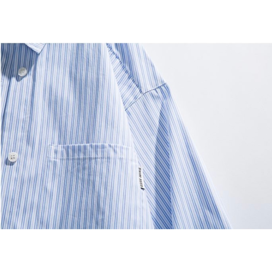 Double placket striped shirt N278
