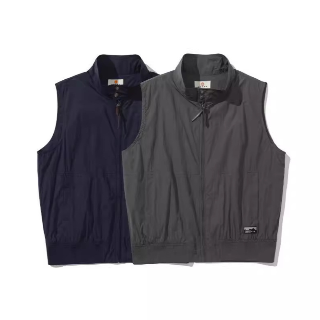Cotton nylon stand-up collar vest N099