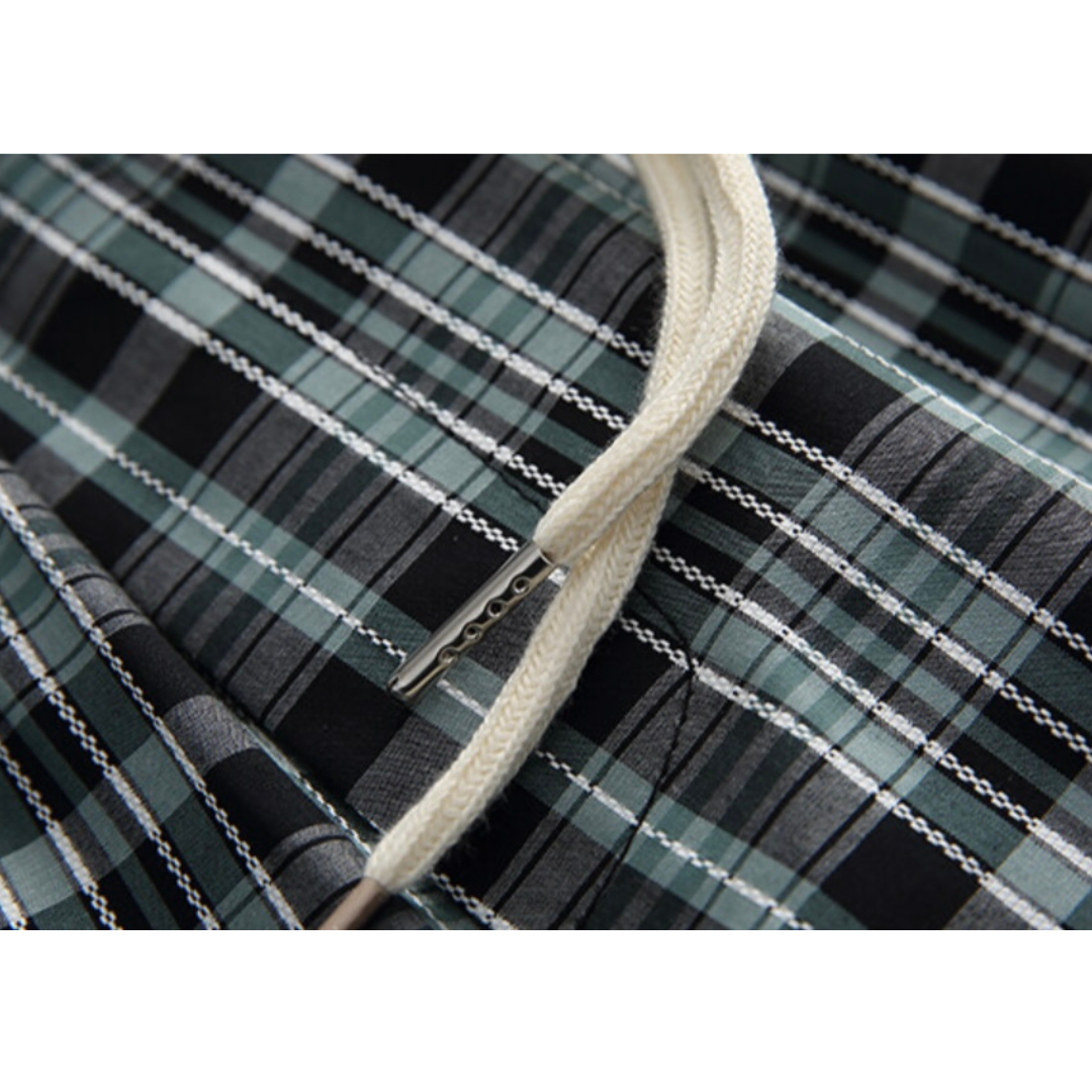 コットンチェック ワイド ショートパンツ N521