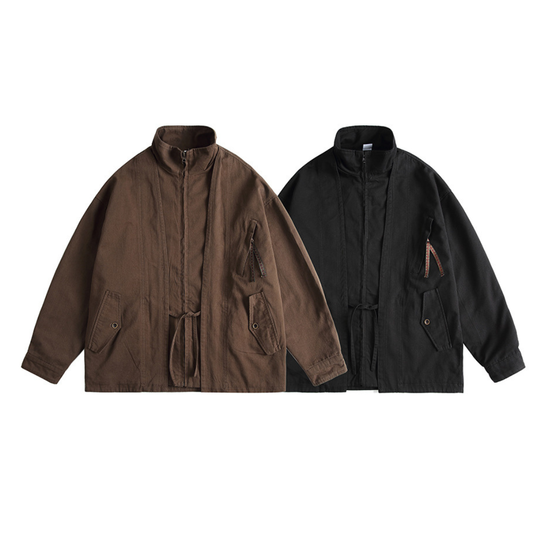 フェイクレイヤード キモノ スタンドカラージャケット N1102