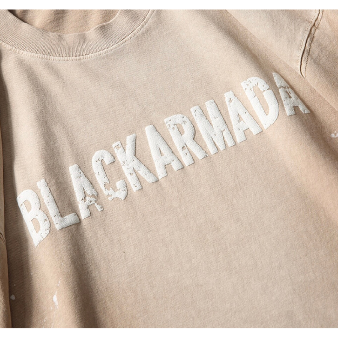 【BLACKARMADA】サンフェード ペイント プリントTシャツ N224