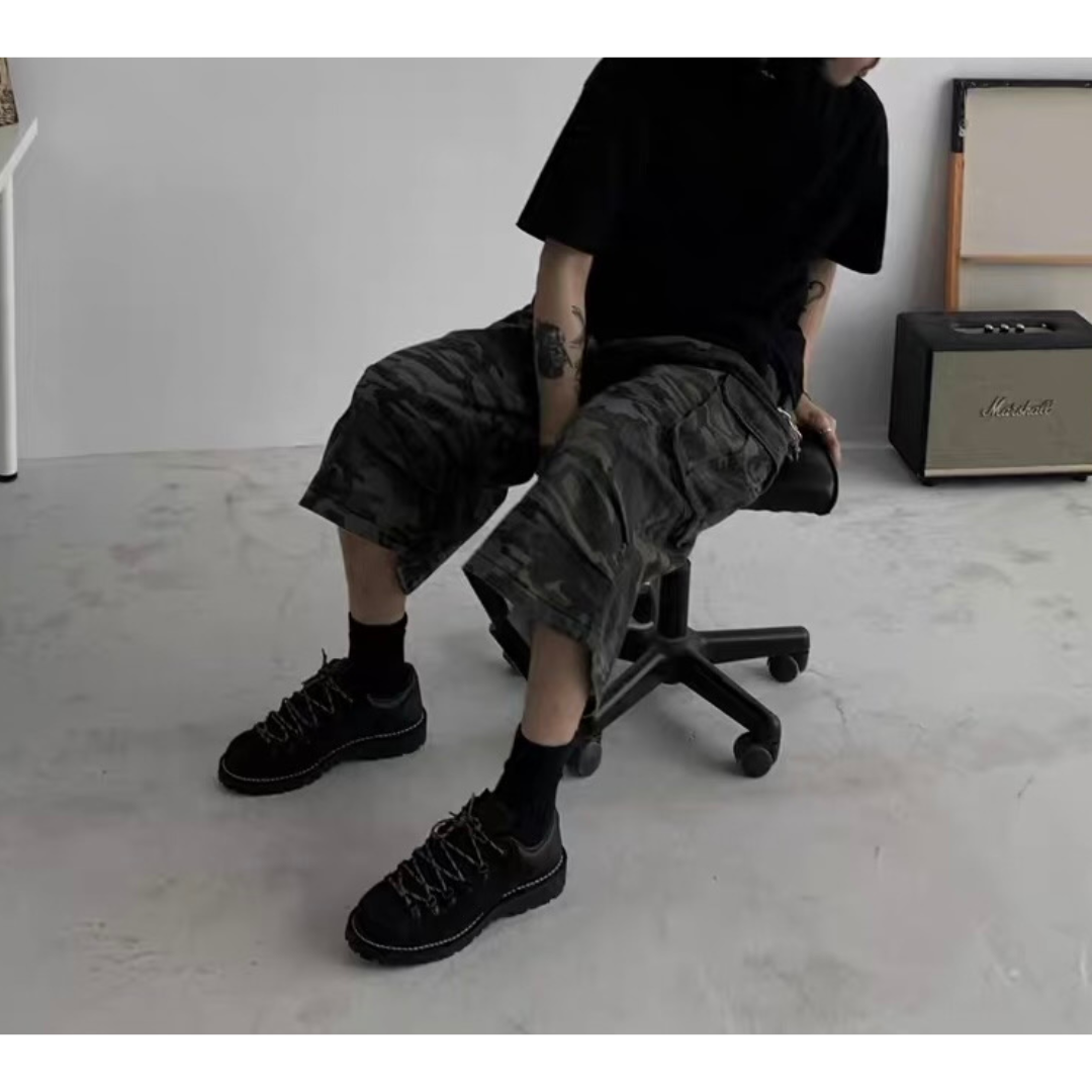 カモフラージュ ワイド クロップドパンツ N283