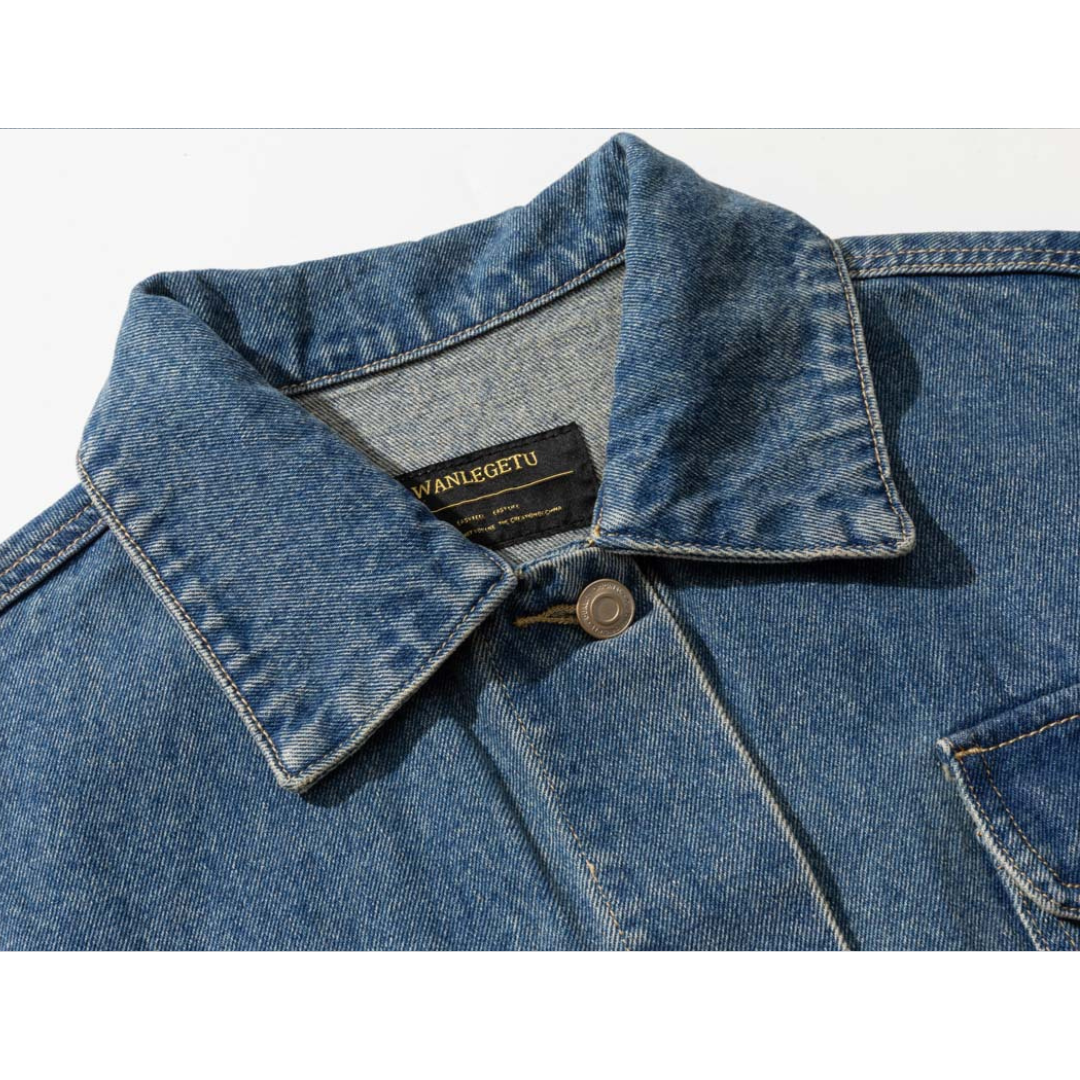 Washed Blue Denim Coverall Jacket N066