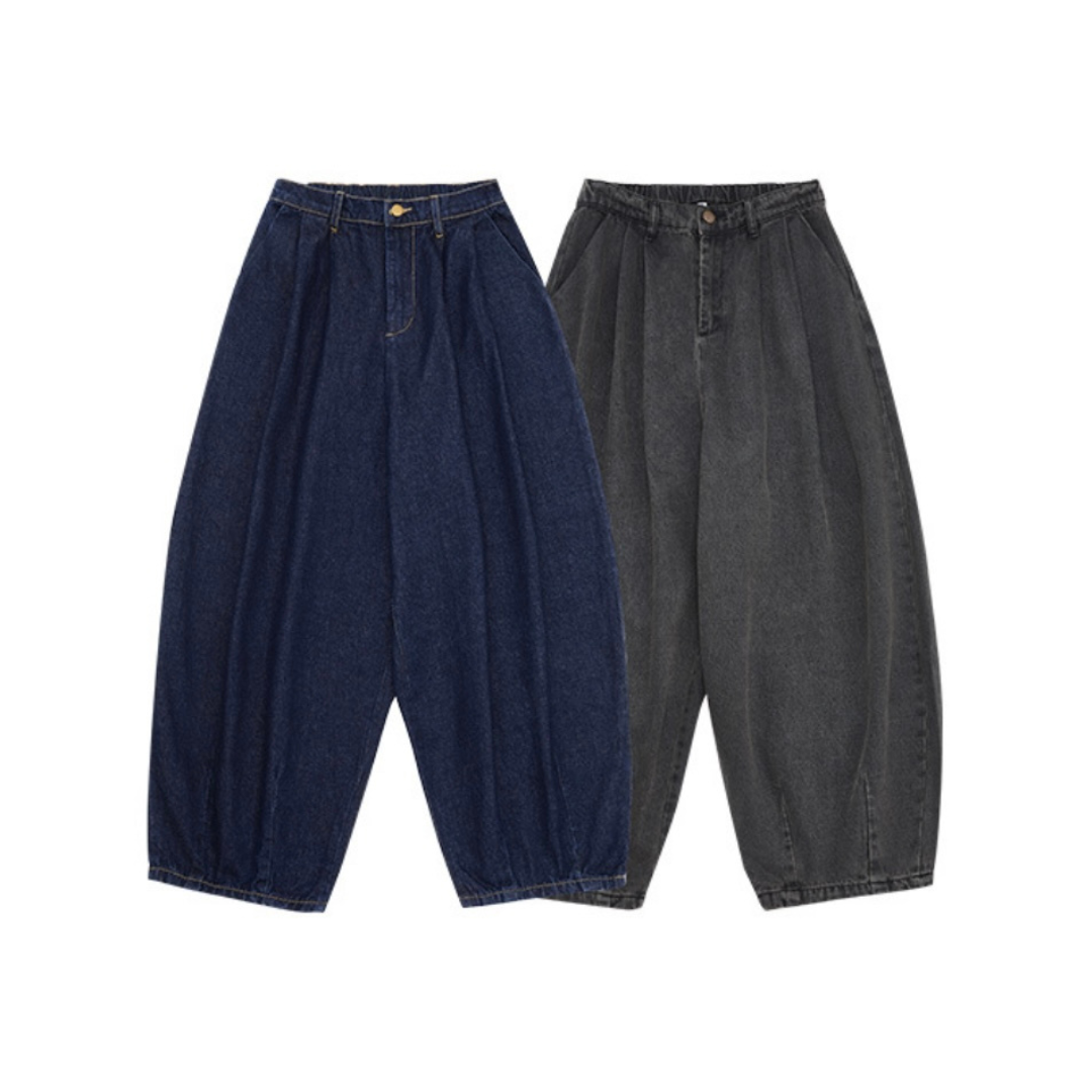 ビスコース混デニム ビッグシルエット パンツ N973