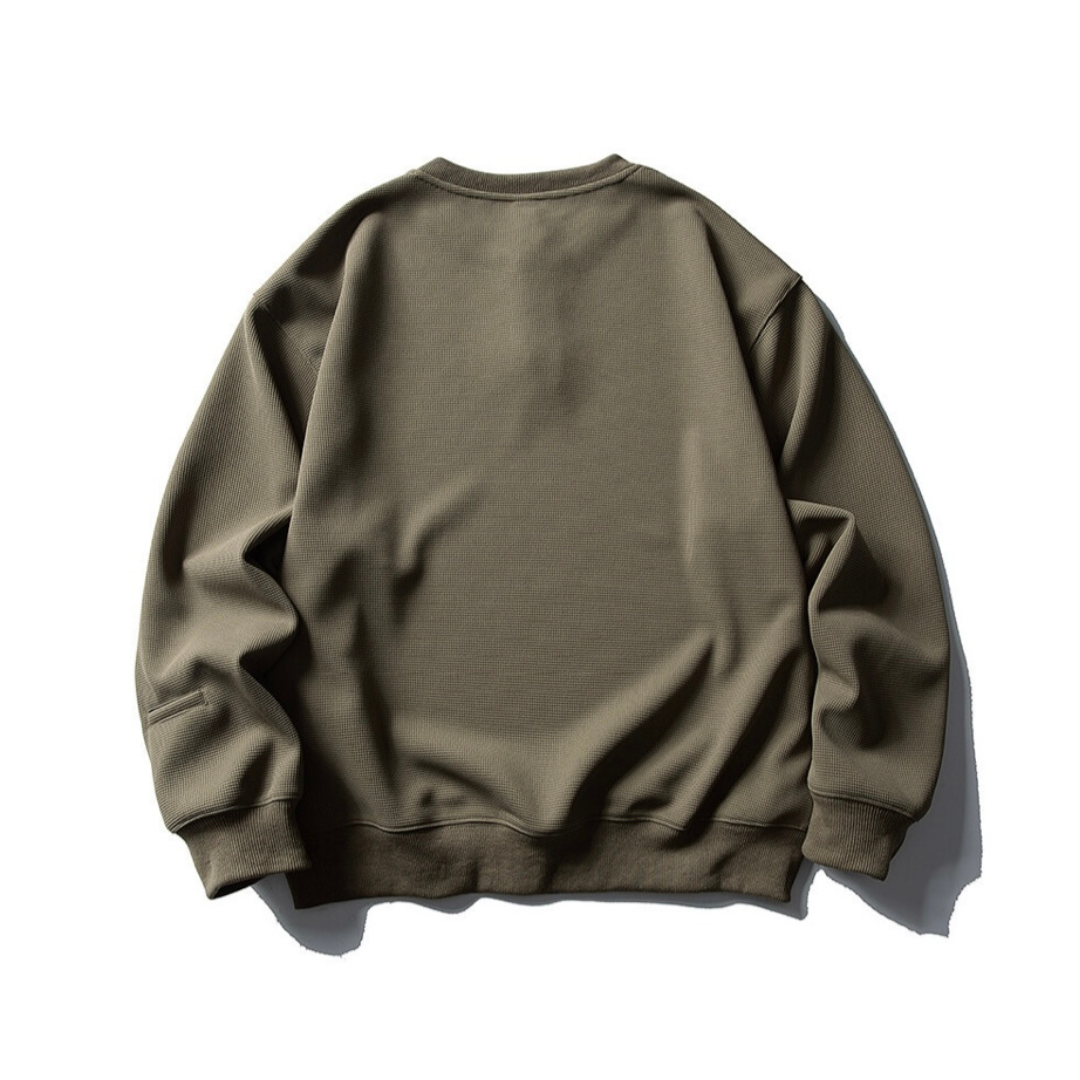 ストレッチポリ ワッフル ヘンリーネック 長袖Tシャツ N556