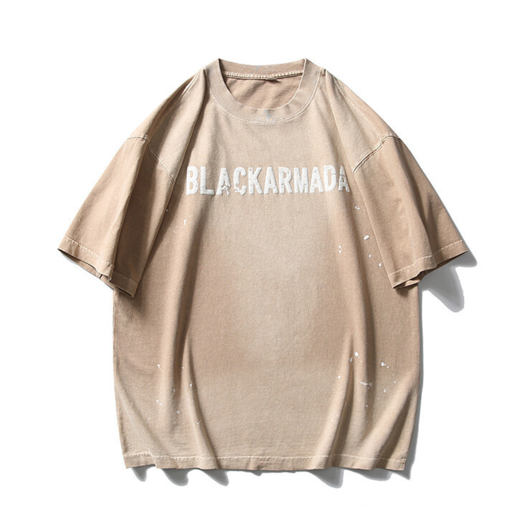 【BLACKARMADA】サンフェード ペイント プリントTシャツ N224