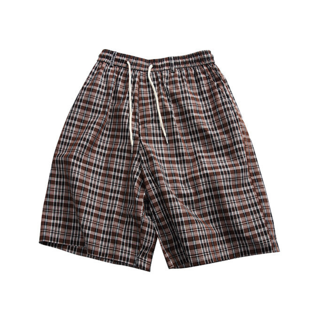 コットンチェック ワイド ショートパンツ N521