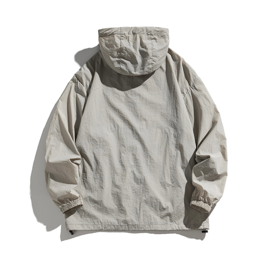 Lightweight nylon hooded jacket N091